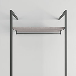 Shelf with a hanging rail
