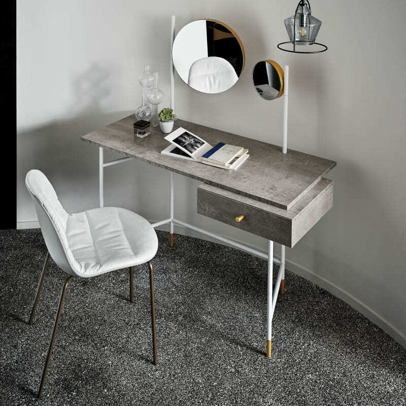 Bontempi Vanity Melamine Mirror And Light Desk Italian Design Interiors