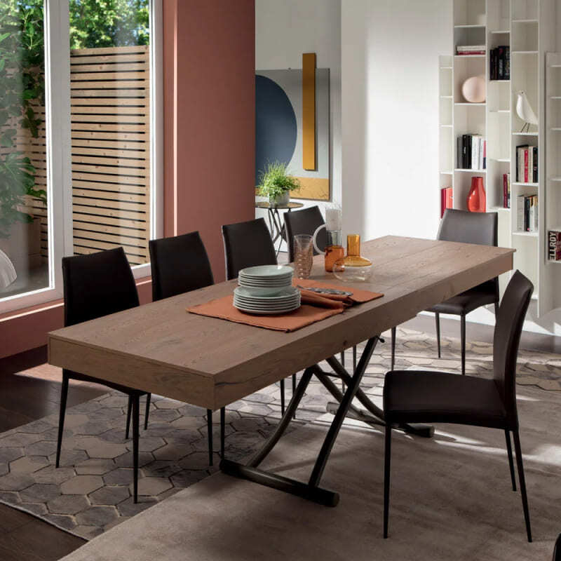 Ozzio Newood Transformable Table Italian Design Interiors
