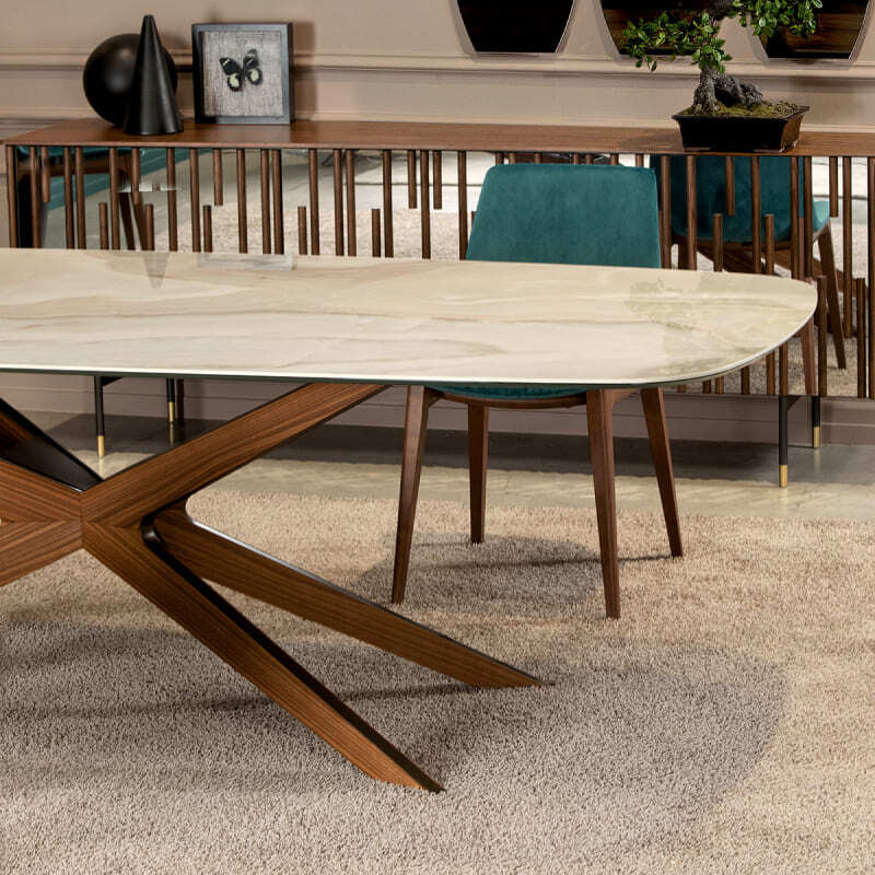 Tonin Casa Blade Wood Dining Table Italian Design Interiors