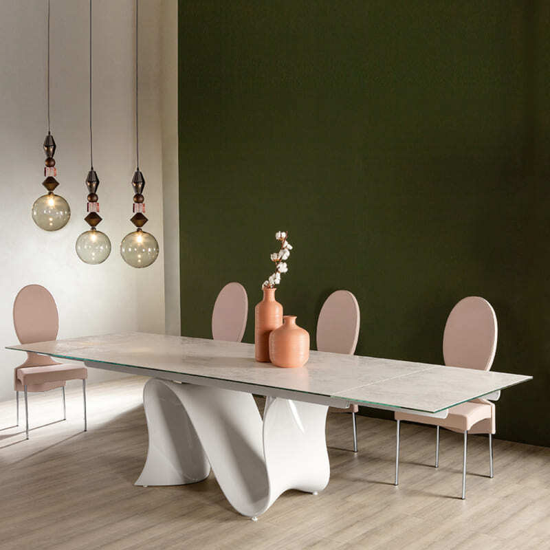 Tonin Casa Wave Extendable Dining Table Italian Design Interiors