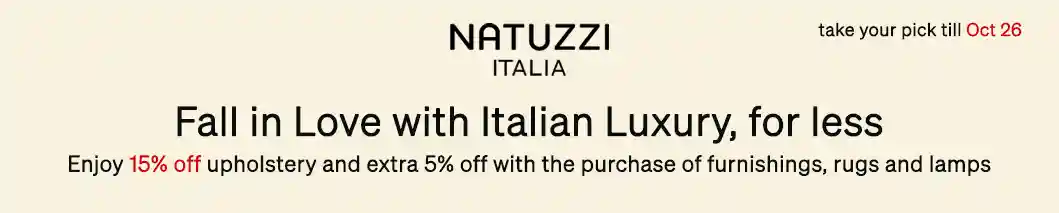Natuzzi Italia Fall in Love - discounts of up to 20% Fall in love for less